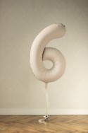 Ballon en aluminium Chiffre '6', 86cm, beige clair