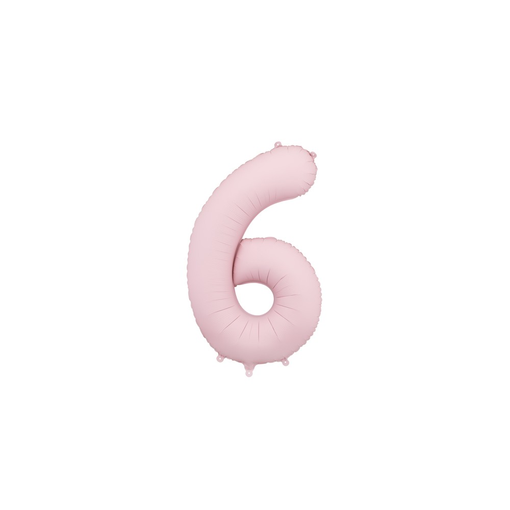 Ballon en aluminium Chiffre '6', 86cm, rose clair