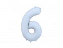 Ballon en aluminium Chiffre '6', 86cm, bleu brumeux