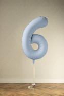 Ballon en aluminium Chiffre '6', 86cm, bleu brumeux