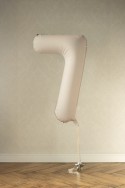 Ballon en aluminium Chiffre '7', 86cm, beige clair