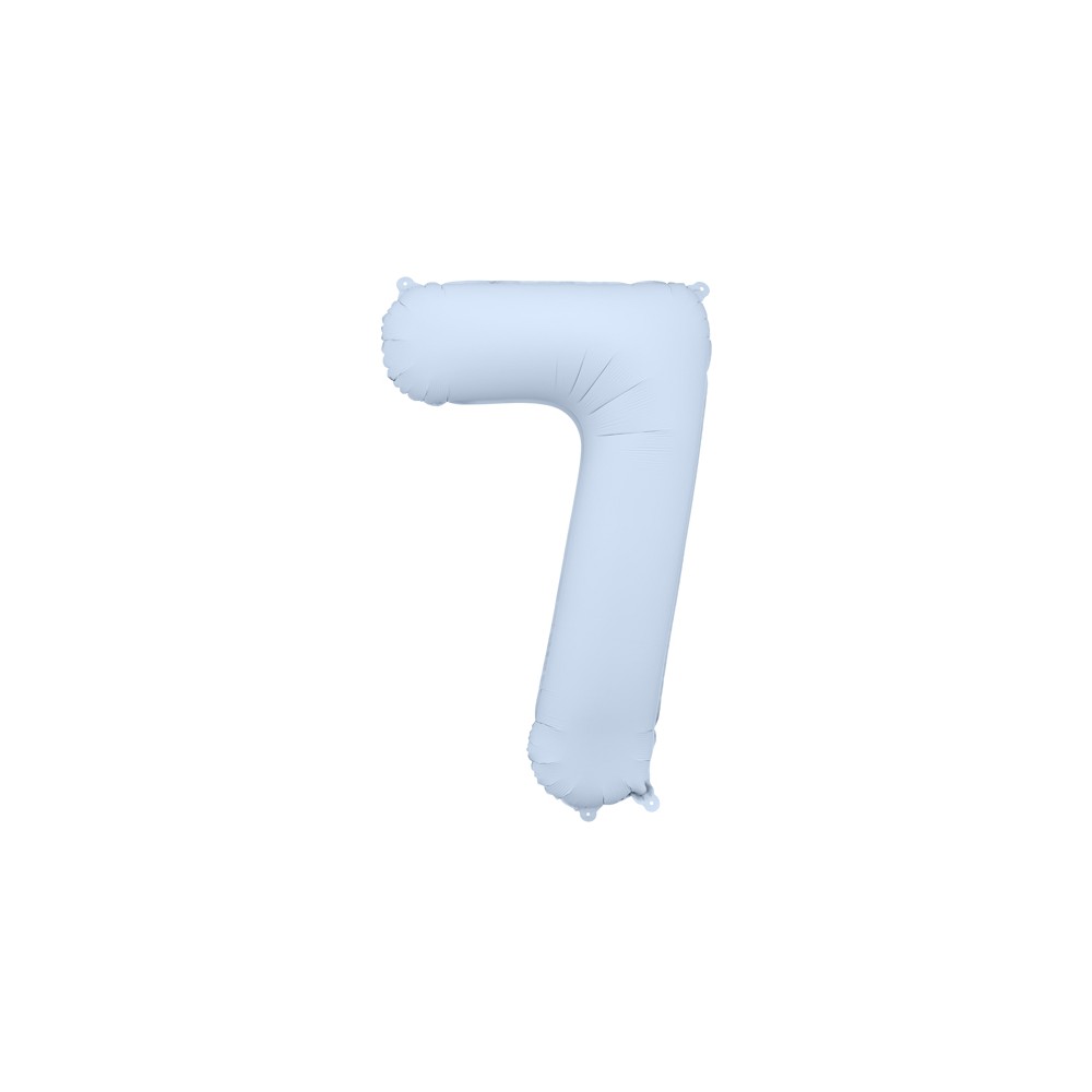 Ballon en aluminium Chiffre '7', 86cm, bleu brumeux