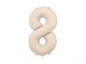 Ballon en aluminium Chiffre '8', 86cm, beige clair