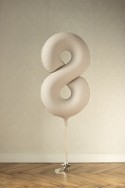 Ballon en aluminium Chiffre '8', 86cm, beige clair