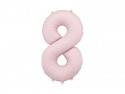 Ballon en aluminium Chiffre '8', 86cm, rose clair