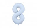 Ballon en aluminium Chiffre '8', 86cm, bleu brumeux