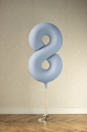 Ballon en aluminium Chiffre '8', 86cm, bleu brumeux