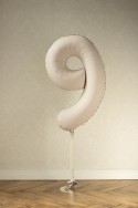 Ballon en aluminium Chiffre '9', 86cm, beige clair