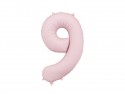 Ballon en aluminium Chiffre '9', 86cm, rose clair