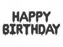 Ballon en aluminium Joyeux Anniversaire, 340x35cm, noir