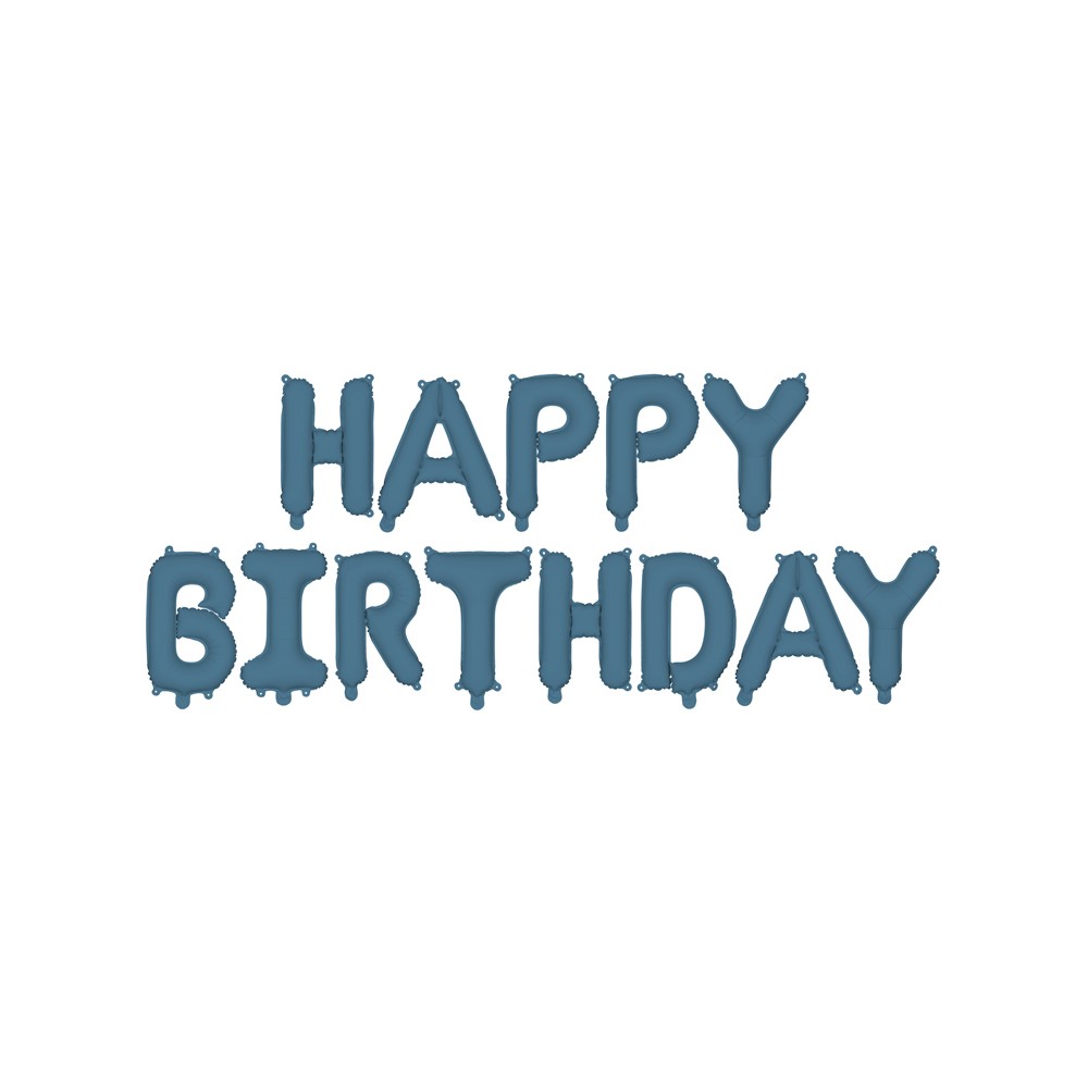 Ballon en aluminium Joyeux Anniversaire, 340x35cm, bleu marine