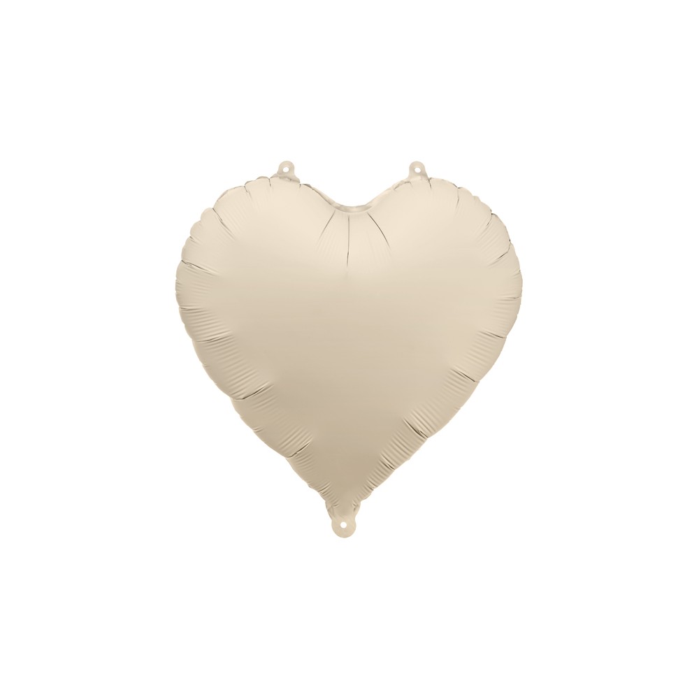 Ballon en aluminium Cœur, 45cm, beige clair