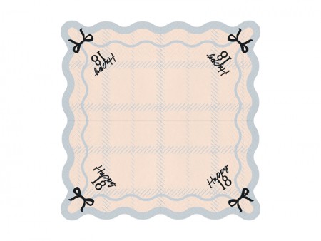 Serviettes Happy 18, 33x33...