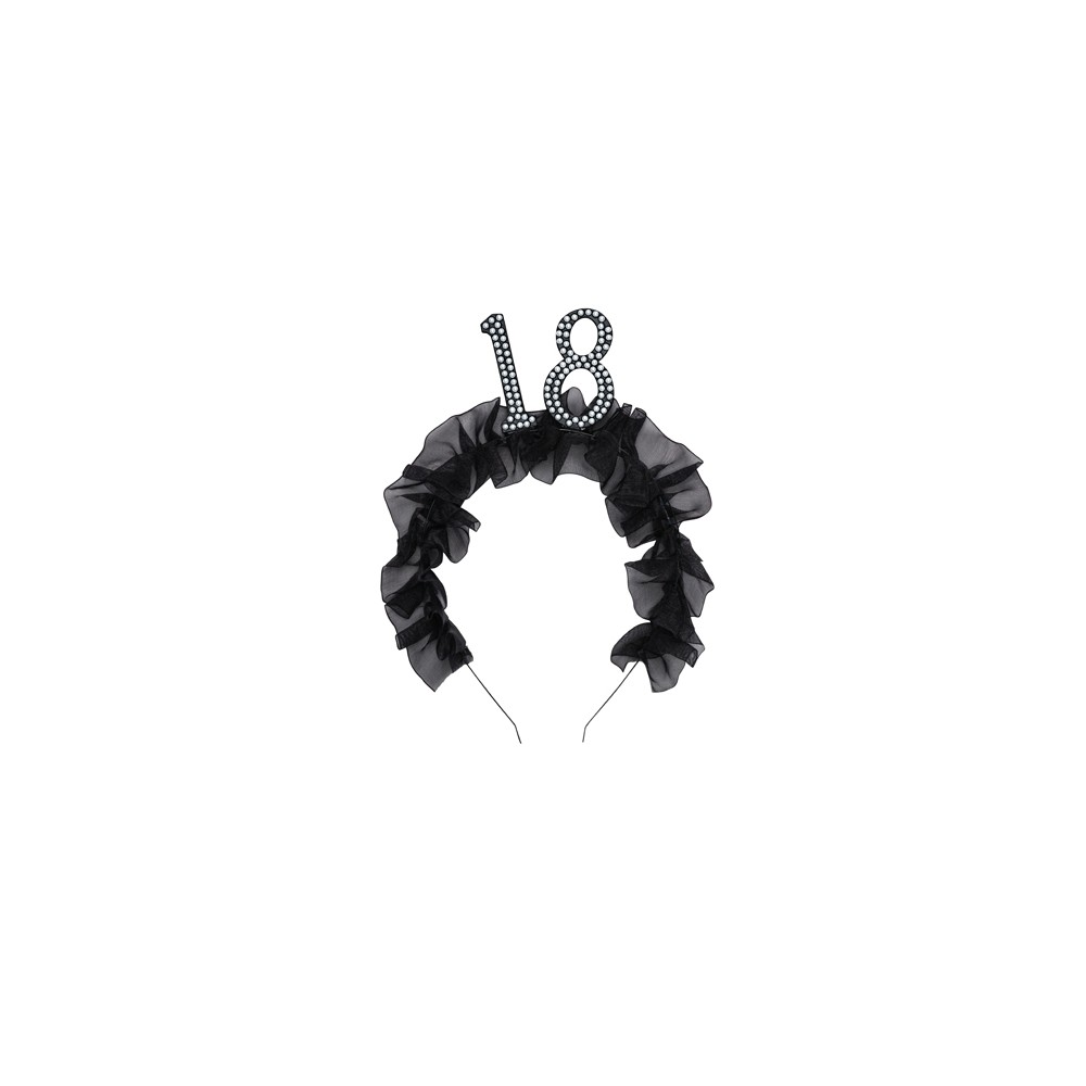 Bandeau '18' avec volant et perles