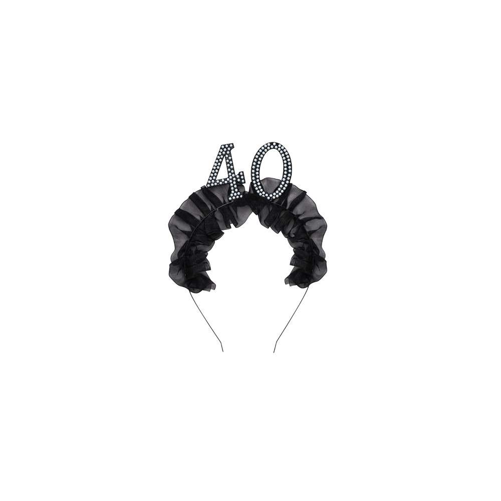 Bandeau '40' avec volant et perles