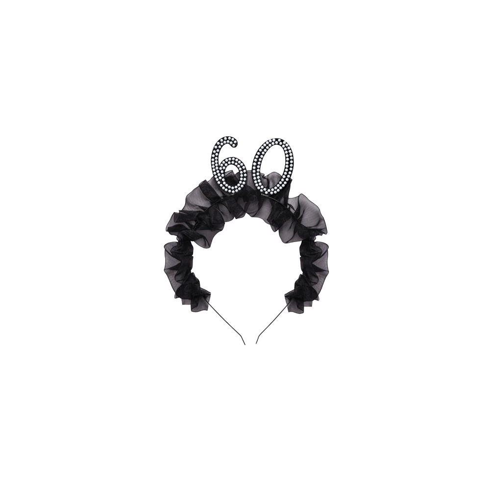 Bandeau '60' avec volant et perles