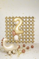 Décor en ballon en aluminium, double face Cercles, or-argent, 78x107 cm