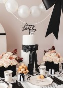 Bougie d'anniversaire numéro 18, 5,5 cm, noir et blanc