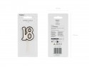 Bougie d'anniversaire numéro 18, 5,5 cm, noir et blanc