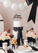 Bougie d'anniversaire numéro 30, 5,5 cm, noir et blanc