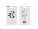 Bougie d'anniversaire numéro 40, 5,5 cm, noir et blanc