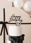 Bougie d'anniversaire numéro 50, 5,5 cm, noir et blanc