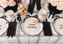 Assiettes en papier Joyeux Anniversaire avec nœud, mix, 24 cm