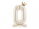 Ballon en aluminium debout chiffre ''0'', 84 cm, crème clair