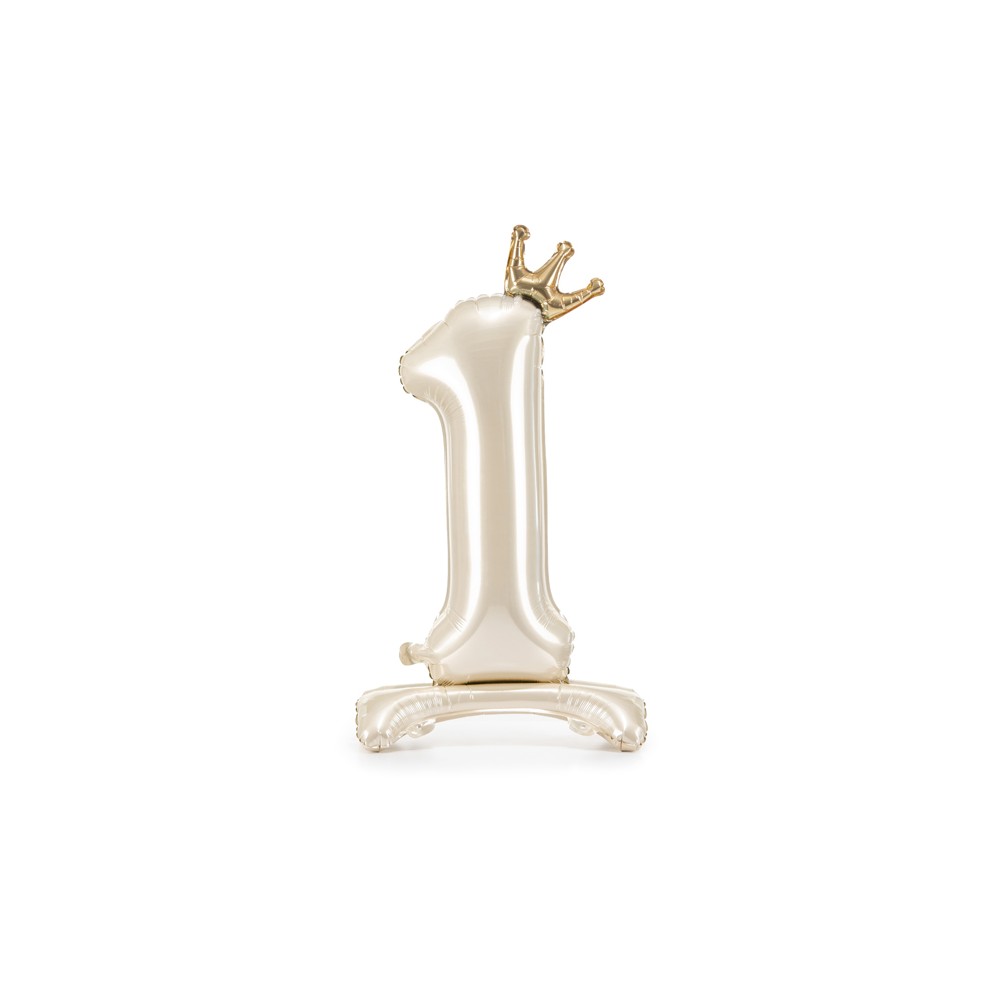 Ballon en aluminium debout chiffre ''1'', 84 cm, crème clair