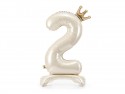 Ballon en aluminium debout chiffre ''2'', 84 cm, crème clair