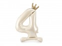 Ballon en aluminium debout chiffre ''4'', 84 cm, crème clair