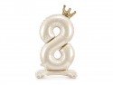 Ballon en aluminium debout chiffre ''8'', 84 cm, crème clair
