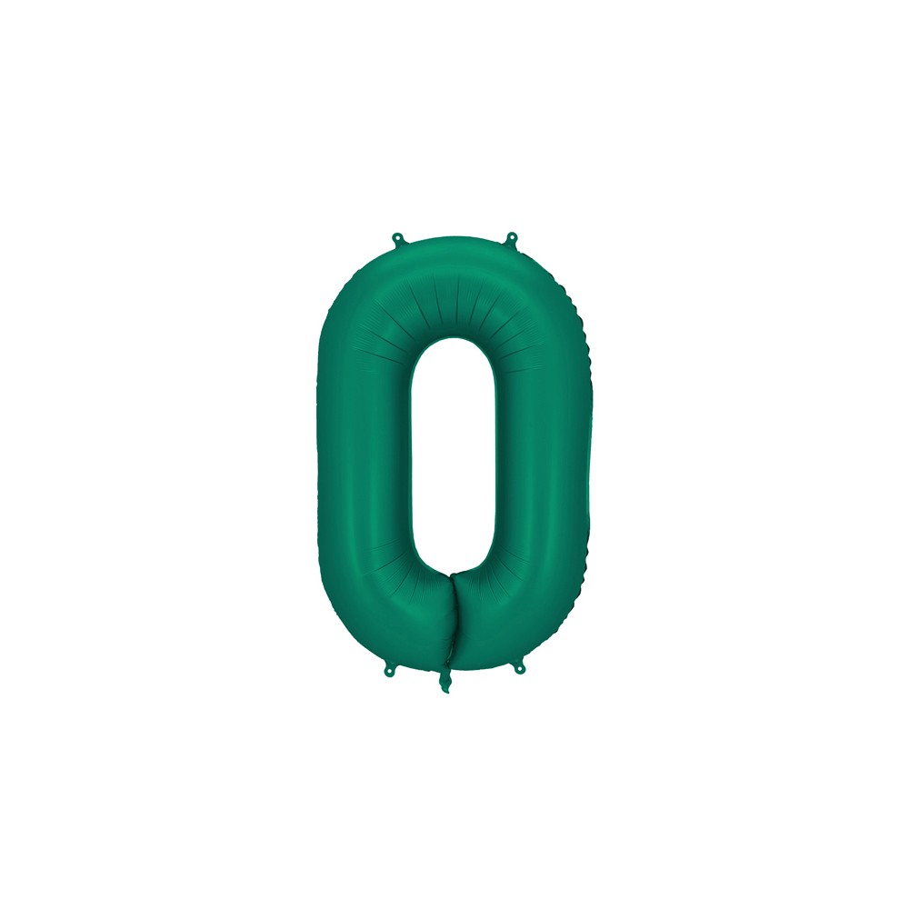 Ballon en aluminium Chiffre ''0'', 86cm, Vert bouteille