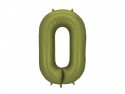 Ballon en aluminium Chiffre '0', 86cm, olive