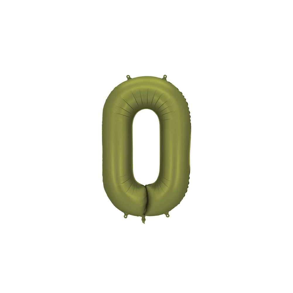 Ballon en aluminium Chiffre '0', 86cm, olive