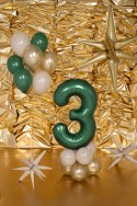 Ballon en aluminium Chiffre ''3'', 86cm, Vert bouteille