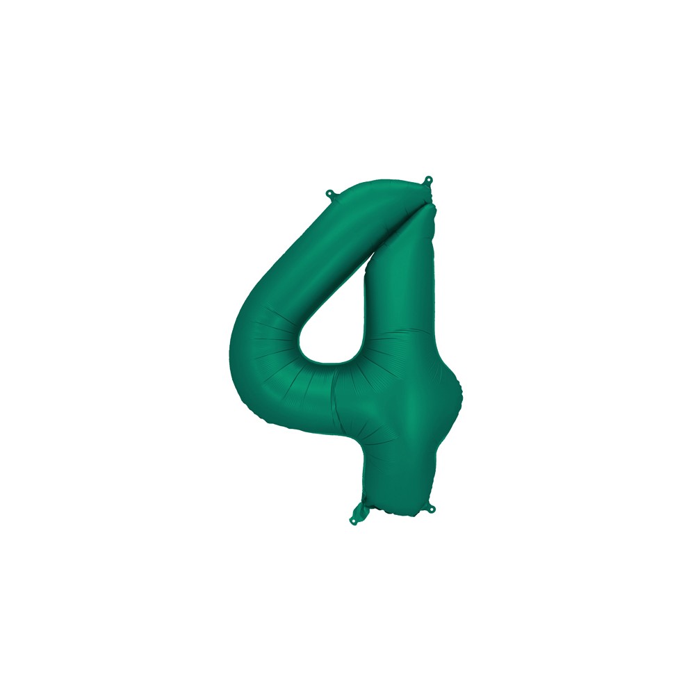 Ballon en aluminium Chiffre ''4'', 86cm, Vert bouteille