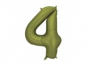 Ballon en aluminium Chiffre '4', 86cm, olive