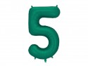 Ballon en aluminium Chiffre ''5'', 86cm, Vert bouteille