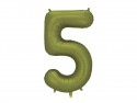 Ballon en aluminium Chiffre '5', 86cm, olive