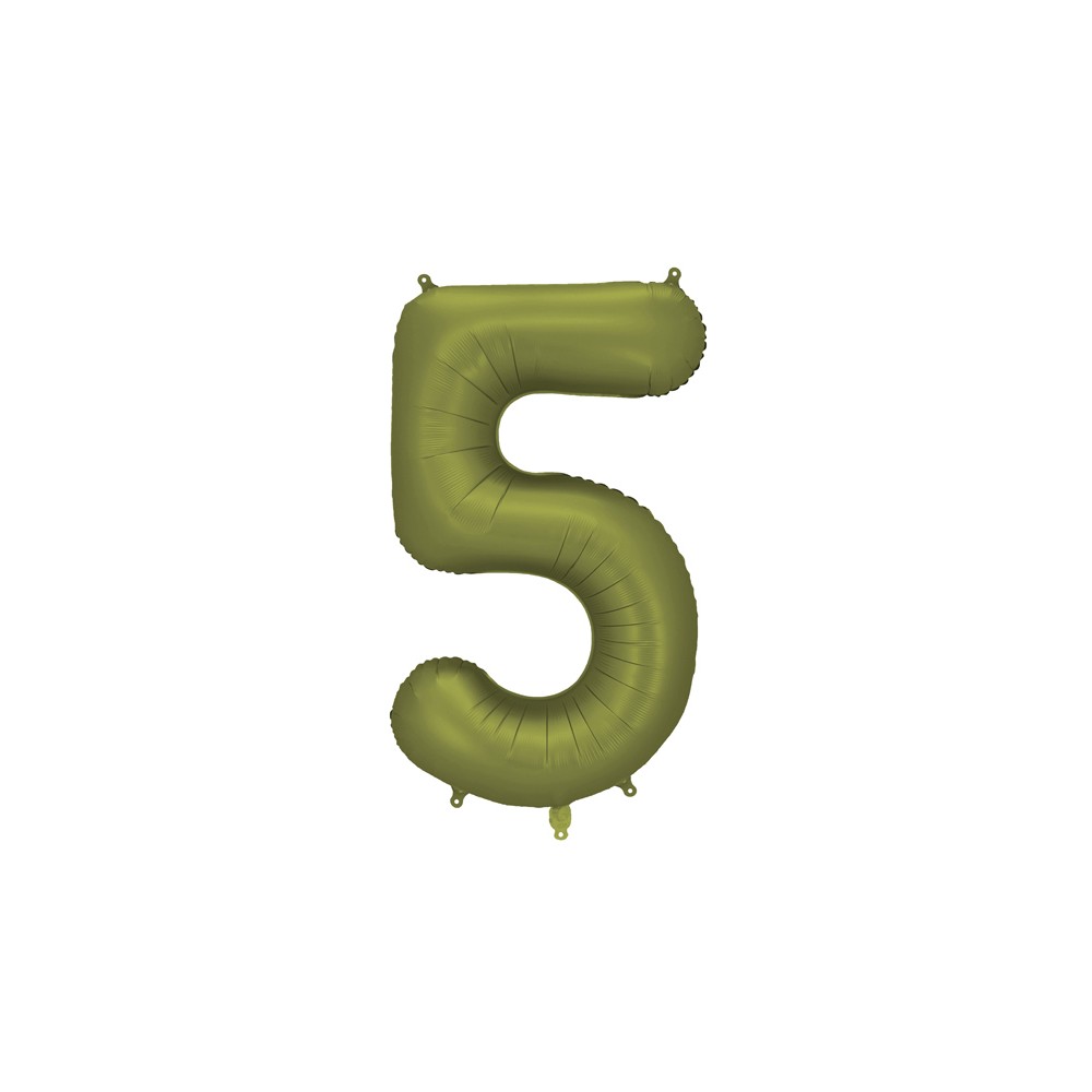Ballon en aluminium Chiffre '5', 86cm, olive