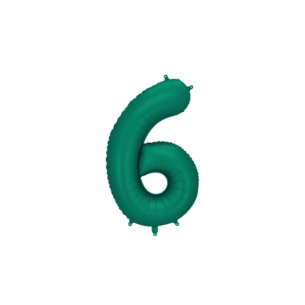 Ballon en aluminium Chiffre ''6'', 86cm, Vert bouteille
