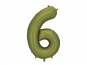Ballon en aluminium Chiffre '6', 86cm, olive
