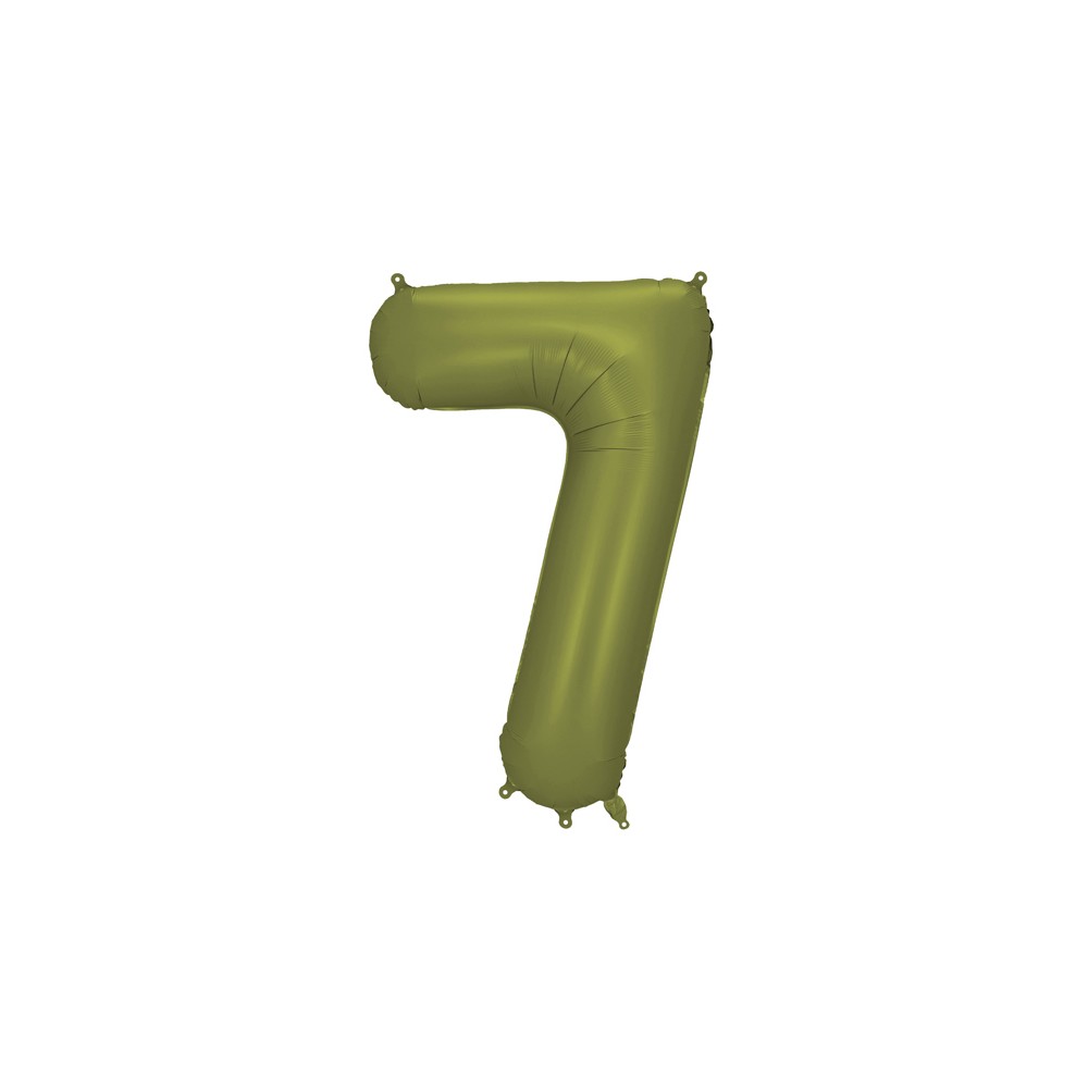 Ballon en aluminium Chiffre '7', 86cm, olive