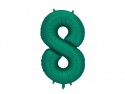 Ballon en aluminium Chiffre ''8'', 86cm, Vert bouteille
