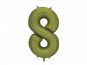Ballon en aluminium Chiffre '8', 86cm, olive