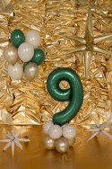 Ballon en aluminium Chiffre ''9'', 86cm, Vert bouteille