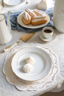 Sets de table avec Ornement doré, blanc, Ø 35,5 cm
