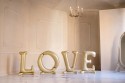 Ballon en aluminium debout 'LOVE', 350x114 cm, doré