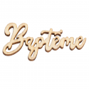 12 décorations en bois "baptême" - 5 cm